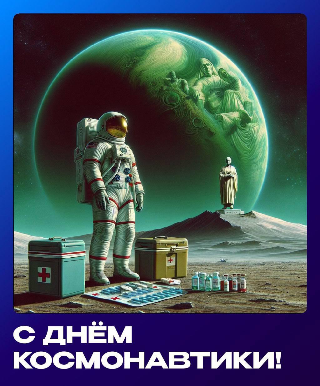 День космонавтики: вдохновляющие открытки от сотрудников Клинической больницы №8